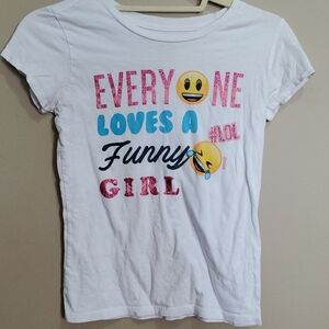 Emoji Graphic Kids T-Shirt - White Size Large